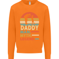 Daddy Man Myth Legend Funny Fathers Day Mens Sweatshirt Jumper Orange