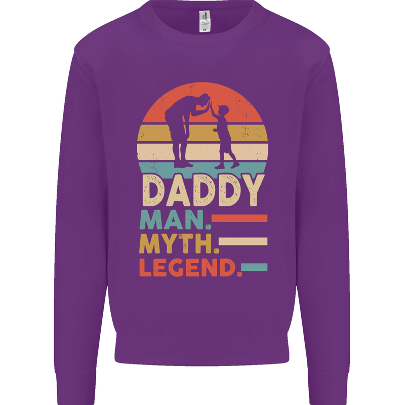 Daddy Man Myth Legend Funny Fathers Day Mens Sweatshirt Jumper Purple