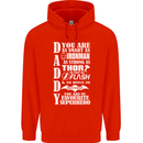 Daddy My Favourite Superhero Father's Day Mens 80% Cotton Hoodie Bright Red