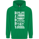 Daddy My Favourite Superhero Father's Day Mens 80% Cotton Hoodie Irish Green