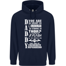 Daddy My Favourite Superhero Father's Day Mens 80% Cotton Hoodie Navy Blue