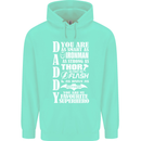 Daddy My Favourite Superhero Father's Day Mens 80% Cotton Hoodie Peppermint