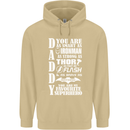 Daddy My Favourite Superhero Father's Day Mens 80% Cotton Hoodie Sand