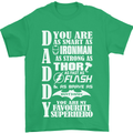 Daddy My Favourite Superhero Father's Day Mens T-Shirt Cotton Gildan Irish Green
