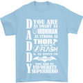 Daddy My Favourite Superhero Father's Day Mens T-Shirt Cotton Gildan Light Blue