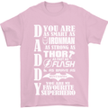 Daddy My Favourite Superhero Father's Day Mens T-Shirt Cotton Gildan Light Pink