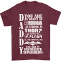 Daddy My Favourite Superhero Father's Day Mens T-Shirt Cotton Gildan Maroon
