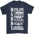 Daddy My Favourite Superhero Father's Day Mens T-Shirt Cotton Gildan Navy Blue