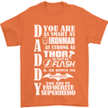 Daddy My Favourite Superhero Father's Day Mens T-Shirt Cotton Gildan Orange