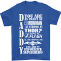Daddy My Favourite Superhero Father's Day Mens T-Shirt Cotton Gildan Royal Blue