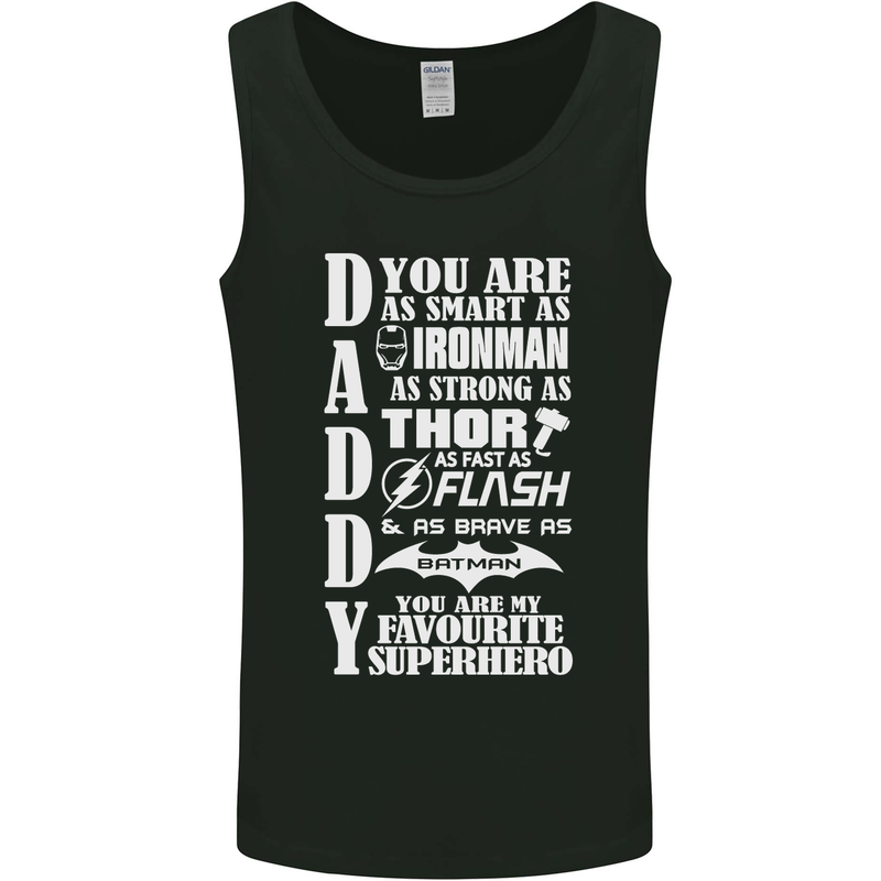 Daddy My Favourite Superhero Father's Day Mens Vest Tank Top Black