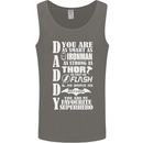 Daddy My Favourite Superhero Father's Day Mens Vest Tank Top Charcoal
