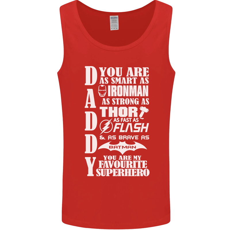 Daddy My Favourite Superhero Father's Day Mens Vest Tank Top Red