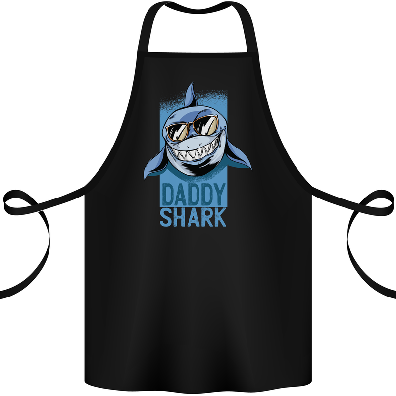 Daddy Shark Funny Father's Day Cotton Apron 100% Organic Black