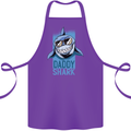 Daddy Shark Funny Father's Day Cotton Apron 100% Organic Purple