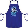 Daddy Shark Funny Father's Day Cotton Apron 100% Organic Royal Blue