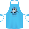 Daddy Shark Funny Father's Day Cotton Apron 100% Organic Turquoise