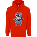 Daddy Shark Funny Father's Day Mens 80% Cotton Hoodie Bright Red