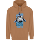 Daddy Shark Funny Father's Day Mens 80% Cotton Hoodie Caramel Latte