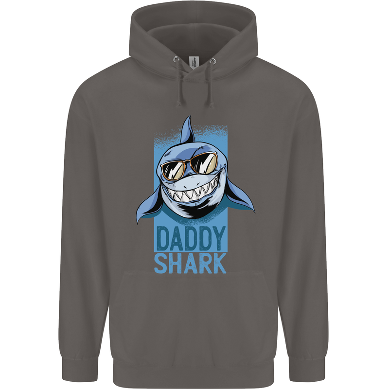 Daddy Shark Funny Father's Day Mens 80% Cotton Hoodie Charcoal