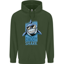 Daddy Shark Funny Father's Day Mens 80% Cotton Hoodie Forest Green