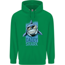 Daddy Shark Funny Father's Day Mens 80% Cotton Hoodie Irish Green