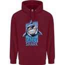 Daddy Shark Funny Father's Day Mens 80% Cotton Hoodie Maroon