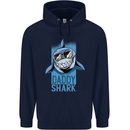 Daddy Shark Funny Father's Day Mens 80% Cotton Hoodie Navy Blue
