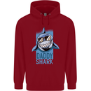 Daddy Shark Funny Father's Day Mens 80% Cotton Hoodie Red