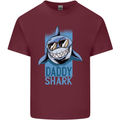 Daddy Shark Funny Father's Day Mens Cotton T-Shirt Tee Top Maroon