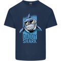Daddy Shark Funny Father's Day Mens Cotton T-Shirt Tee Top Navy Blue