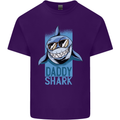 Daddy Shark Funny Father's Day Mens Cotton T-Shirt Tee Top Purple
