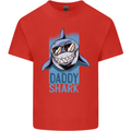 Daddy Shark Funny Father's Day Mens Cotton T-Shirt Tee Top Red
