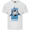 Daddy Shark Funny Father's Day Mens Cotton T-Shirt Tee Top White
