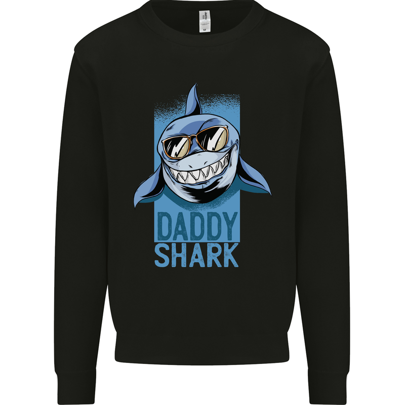 Daddy Shark Funny Father's Day Mens Sweatshirt Jumper Black