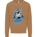 Daddy Shark Funny Father's Day Mens Sweatshirt Jumper Caramel Latte