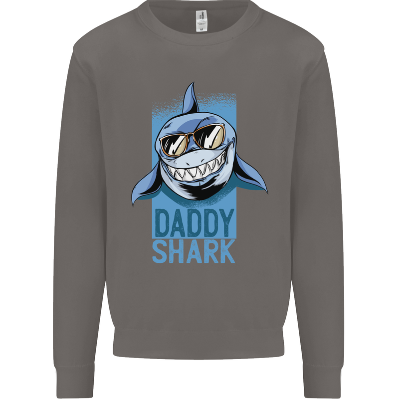 Daddy Shark Funny Father's Day Mens Sweatshirt Jumper Charcoal