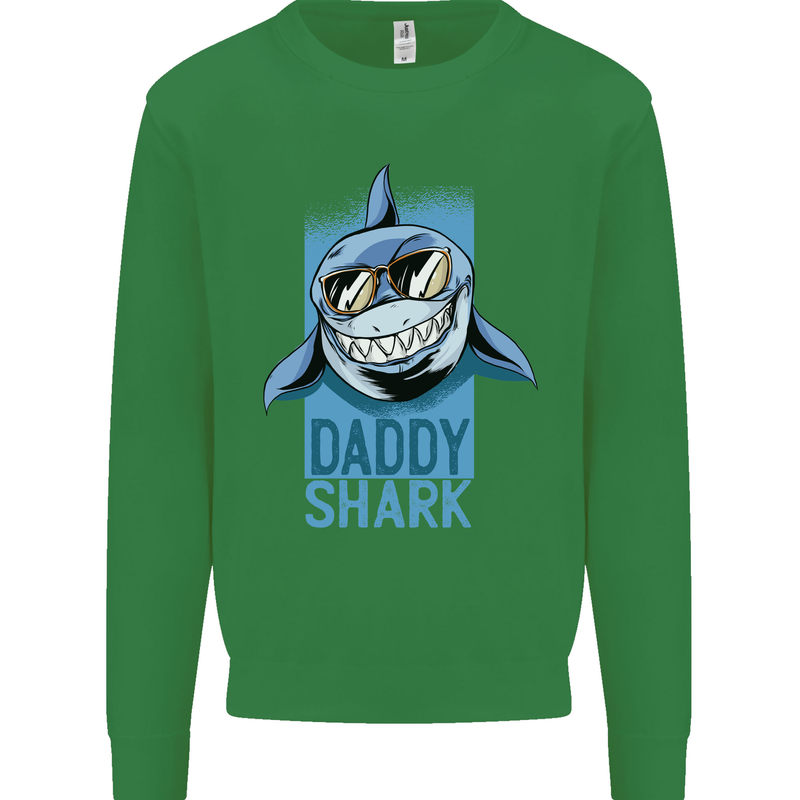 Daddy Shark Funny Father's Day Mens Sweatshirt Jumper Irish Green