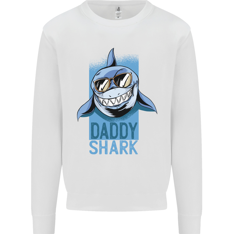 Daddy Shark Funny Father's Day Mens Sweatshirt Jumper White