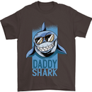 Daddy Shark Funny Father's Day Mens T-Shirt Cotton Gildan Dark Chocolate
