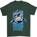 Daddy Shark Funny Father's Day Mens T-Shirt Cotton Gildan Forest Green