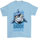 Daddy Shark Funny Father's Day Mens T-Shirt Cotton Gildan Light Blue
