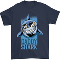 Daddy Shark Funny Father's Day Mens T-Shirt Cotton Gildan Navy Blue