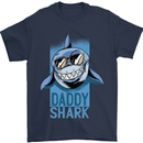 Daddy Shark Funny Father's Day Mens T-Shirt Cotton Gildan Navy Blue