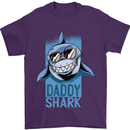 Daddy Shark Funny Father's Day Mens T-Shirt Cotton Gildan Purple