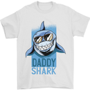Daddy Shark Funny Father's Day Mens T-Shirt Cotton Gildan White