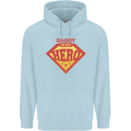 Daddy  My Hero Funny Fathers Day Superhero Childrens Kids Hoodie Light Blue