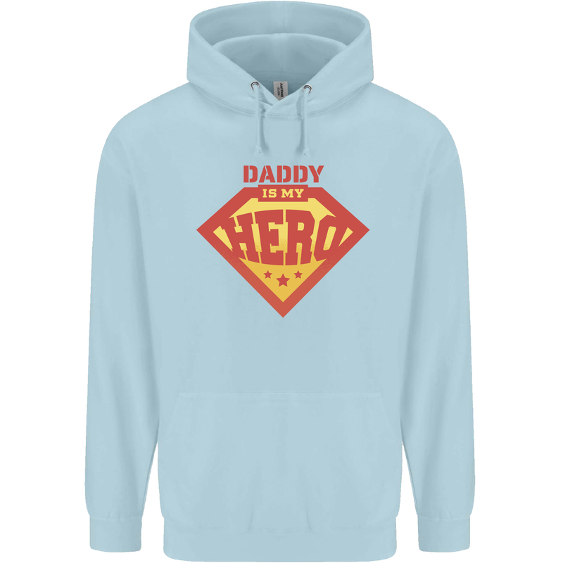 Daddy  My Hero Funny Fathers Day Superhero Childrens Kids Hoodie Light Blue