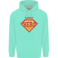 Daddy  My Hero Funny Fathers Day Superhero Childrens Kids Hoodie Peppermint