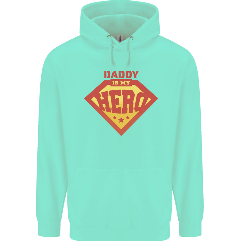 Daddy  My Hero Funny Fathers Day Superhero Childrens Kids Hoodie Peppermint